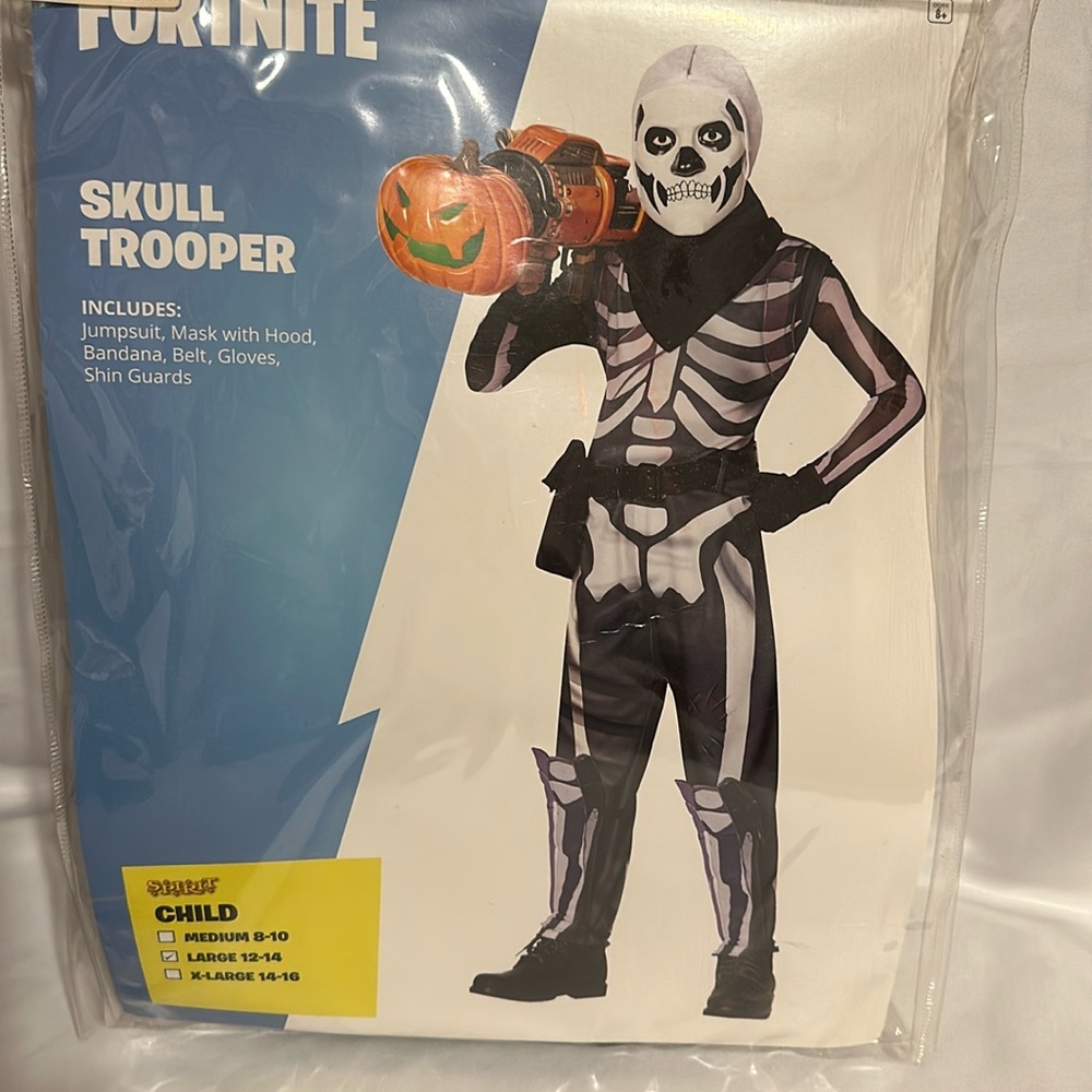 Fortnight Skull Trooper Costume Child L 12-14